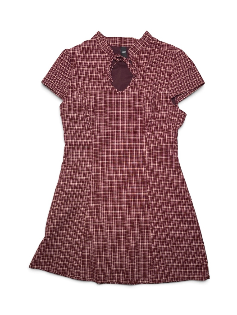 Cider Curve Plaid Red/Tan Mini Dress Size Large